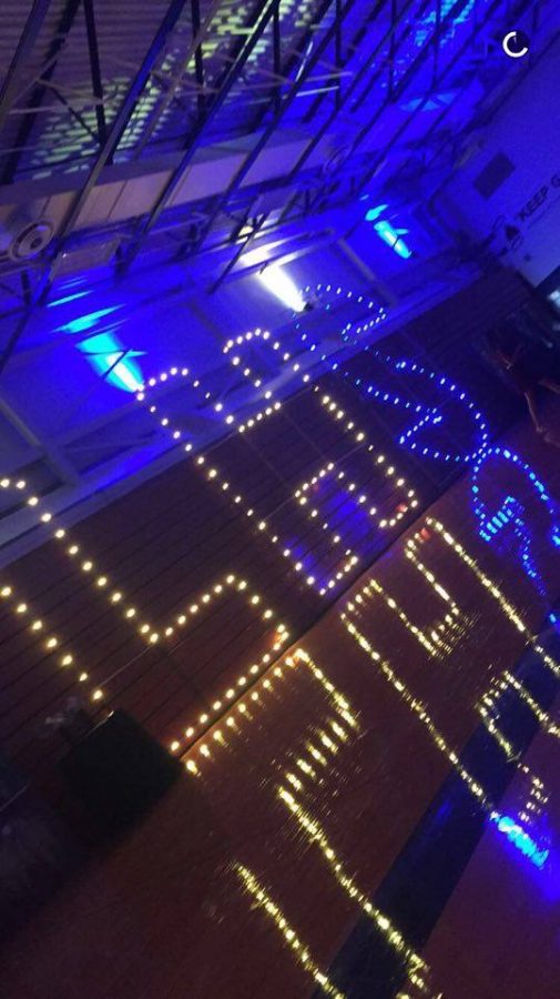 Theatre tech students used I-colors wrapped around PVC to add special lighting features to the Homecoming Dance.   