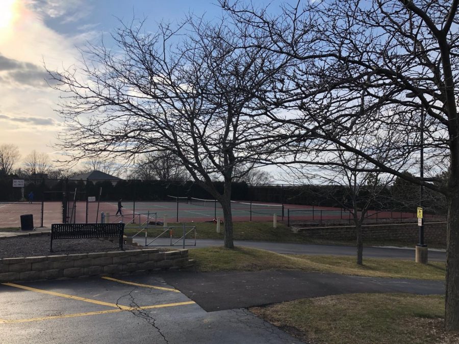 At Lemont’s tennis court, the boys tennis team practices and has matches against opposing teams. With the multiple courts within the fenced area, it makes it easy for the whole team to play and practice as a collective whole.
