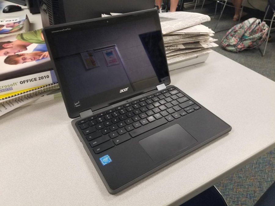 School-issued+chromebooks%2C+which+will+be+collected+on+May+20th+from+students.+The+Chromebooks+will+not+be+available+for+purchase+after+graduation.+Photo+by+Matthew+O%E2%80%99Malley.