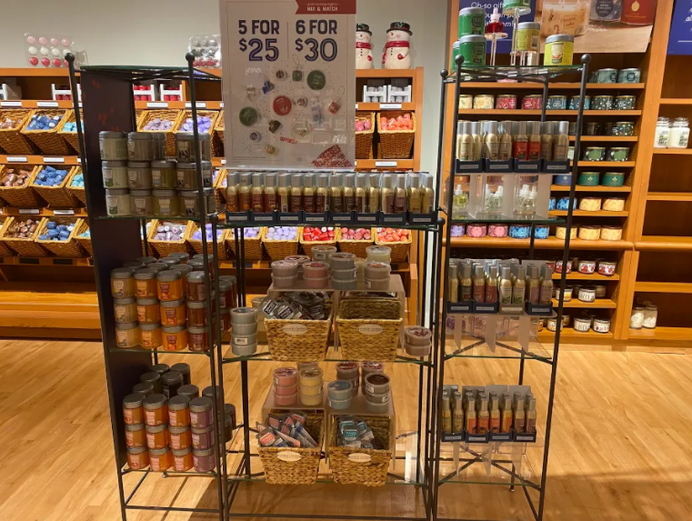 While these products have been around for some time, the neat displays have captured the attention of bystanders with its sale of 5 for $25 on candles, scent plugs, room sprays and more. 