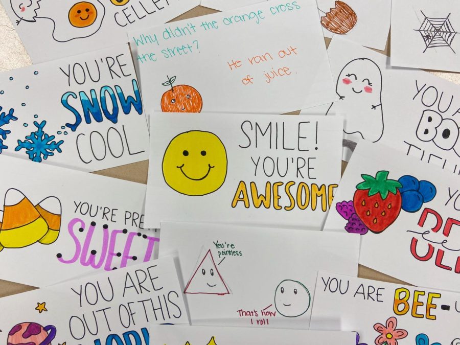 Senior NHS members finished empathy cards consisting of puns, jokes and positive messages.