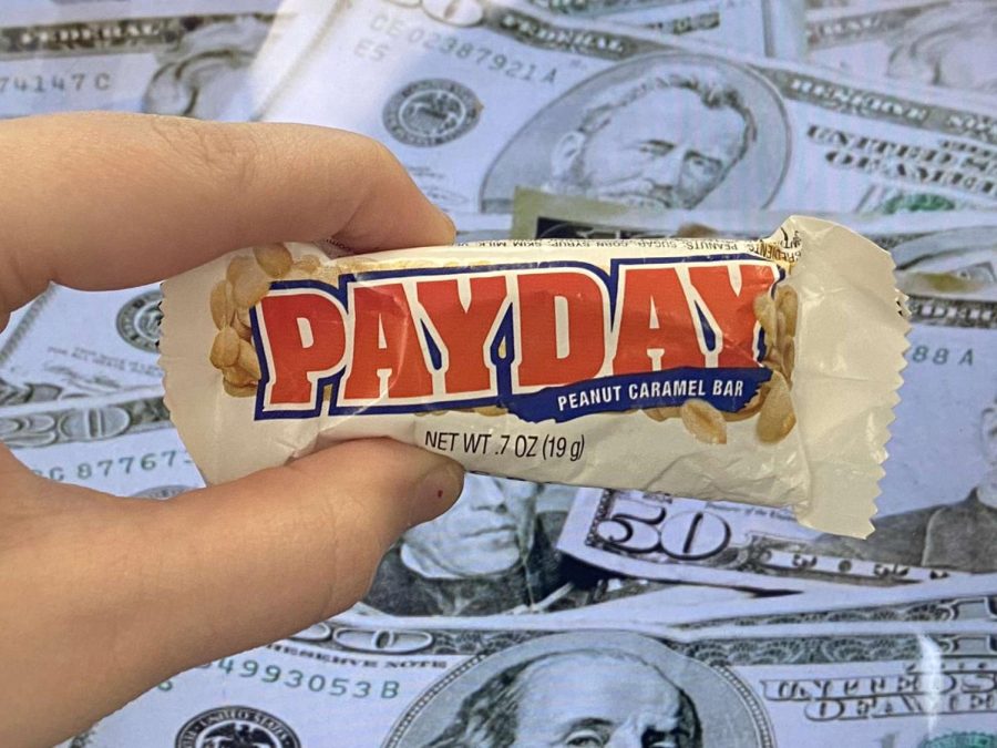 Paydays explode with peanuts while the salted caramel is understated. 