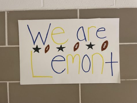 Posters created by students in support of Lemont’s football team