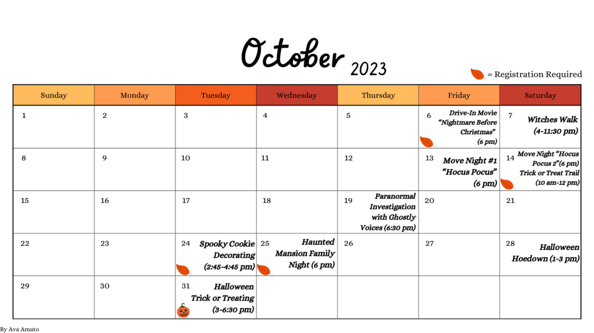 October 2023 activities guide