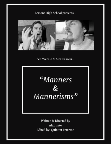 “Manners and Mannerisms” can be viewed on YouTube and was judged at the IHSA State Competition in Sterling, Illinois on March 23. 