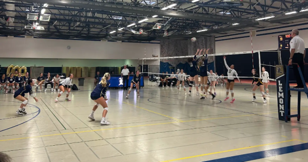 The varsity girls volleyball team had great team chemistry during their game against Harold L. Richards High School.