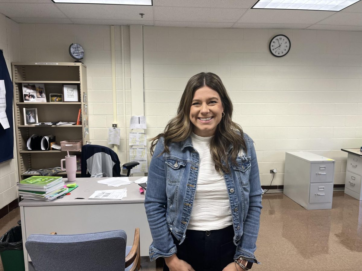 Mrs. Zettergren starts her school day off in her office, ready to take on the day.