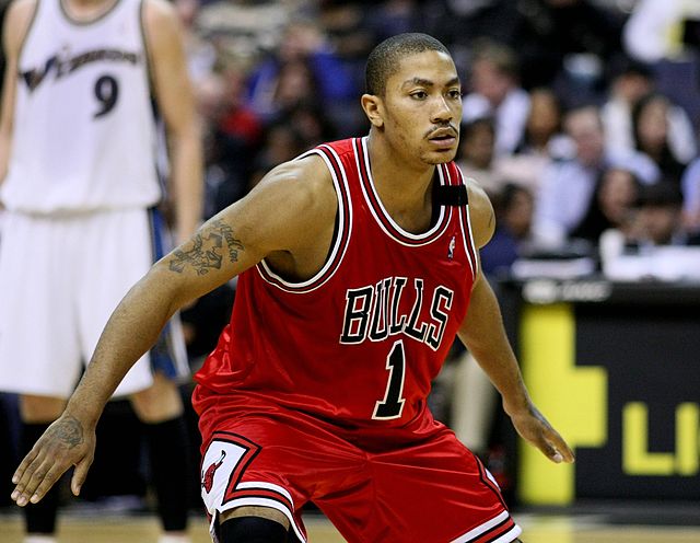 Former Chicago Bulls guard Derrick Rose in a game against the Washington Wizards.