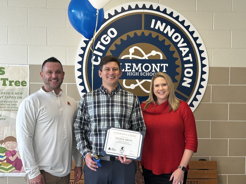 Dron was granted the CITGO sponsorship, providing him with the opportunity to participate in the Boston Marathon. Photo courtesy of Lemont High School.
