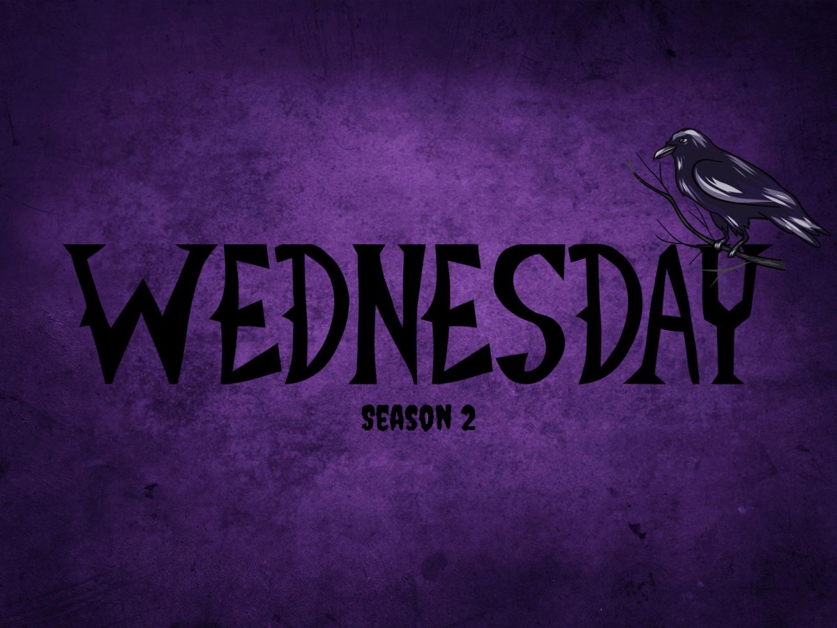 “Wednesday” logo showcases a crow foreshadowing what the second season holds.
