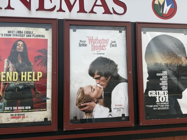 “Wuthering Heights” posters appear at theaters upon release on Feb. 14.