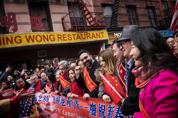 Zohran Mamdani ringing the Year of the Fire Horse by walking as the Grand Marshall of the Lunar New Year Parade in New York City.