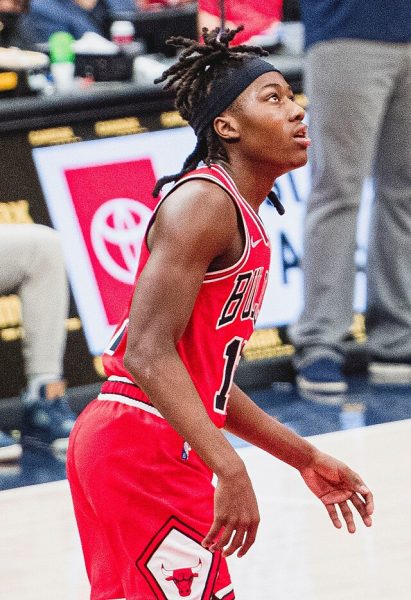 Former Bulls guard Ayo Dosunmu in a game versus the Washington Wizards